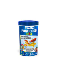 Flockenfutter + Sticks+ Krustentiere, f. Kois, Goldfische, Schleien, usw. - PONDFOOD MIX, 1200 ml / 150 g