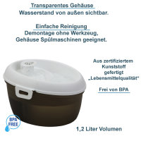 1,2L Trinkbrunnen mit Filter für Katzen, inkl. Zahnpflege, CatH2O