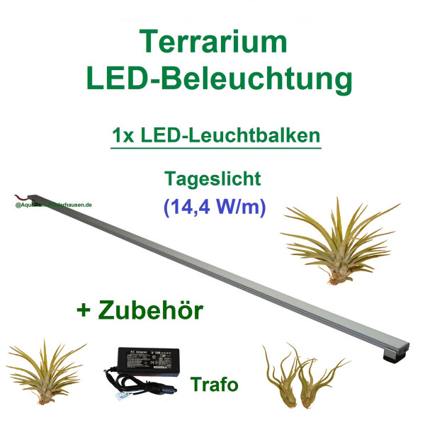 Terrarium - LED-Beleuchtung RA>95, 50 cm 1 Leiste mit 57 LEDs mit Trafo 18W