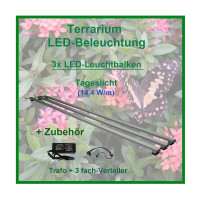 Regenwald Terra, 120cm, Set3: 3x LED- Leuchtbalken + Zubehör
