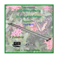 Regenwald Terra, 80cm, Set2: 2x LED- Leuchtbalken + Zubehör