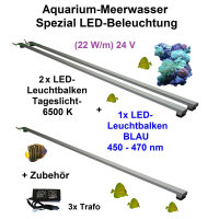 Meerwasser Aquarium - LED-Leuchtbalken 160cm, 3 Leisten,...