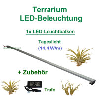 Terrarium - LED-Beleuchtung RA>95, 70 cm 1 Leiste mit 81 LEDs mit Trafo 18W