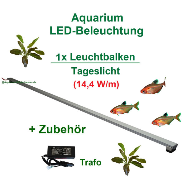 Aquarium - LED-Leuchtbalken 60 cm, 1 Leiste mit 69 LEDs mit Trafo 18W