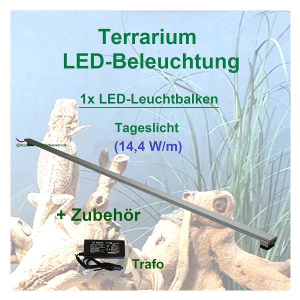 Terrarium - LED-Beleuchtung RA>95, 40 cm 1 Leiste mit 45 LEDs mit Trafo 18W