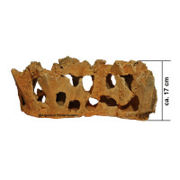 Lochgestein, S-Form, ca. 39x13x17 cm, Naturstein rot