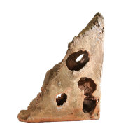 Eck-Lochgestein, ca. 24x24x26 cm, Naturstein rot