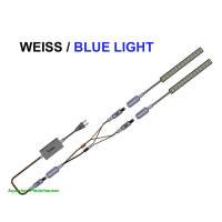 SET: 2 x 55 cm weiße/blaue LED-Streifen 11W, wasserdicht (1x weiß + 1x blau)