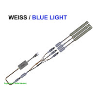 SET: 3 x weiße/blaue LED-Streifen, wasserdicht (2x weiß + 1x blau)