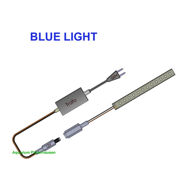 SET: 1 x 55 cm blauer LED-Streifen 5,5W, wasserfest