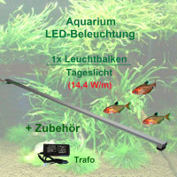 Aquarium LED 30-200cm, Set1: 1x LED- Leuchtbalken mit Trafo, 14,4 W/m, für Gesellschafts-/Pflanzenbecken