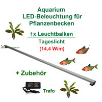 Aquarium LED 30-200cm, Set1: 1x LED- Leuchtbalken mit Trafo, 14,4 W/m, für Gesellschafts-/Pflanzenbecken