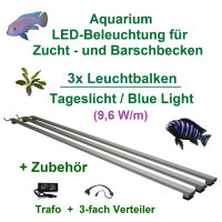 LED-Set: 3x Leuchtbalken für Zucht- und Barschbecken 9,6W