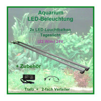 Spez - LED-Pflanzen-Leuchtbalken, 60 cm, 2 Leisten mit 144 LEDs + 60W Trafo u. Verteiler