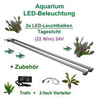 Spez - LED-Pflanzen-Leuchtbalken, 70 cm, 2 Leisten mit 176 LEDs + 60W Trafo u. Verteiler