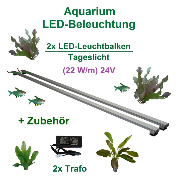 Spez - LED-Pflanzen-Leuchtbalken, 150 cm, 2 Leisten mit 368 LEDs + 2x 60W Trafo