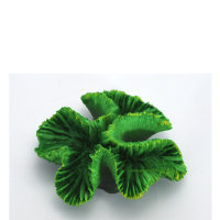 Rosenkoralle, 9 x 9 x 4 cm, LPS Steinkoralle (Lobophyllia), Nachbildung grün