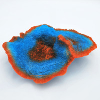 Steinkoralle, 29,5 x 22 x 11 cm, LPS (Blastomussa), Nachbildung rot/blau