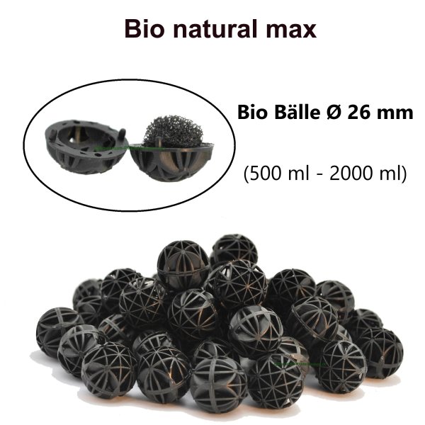 Bio natural max, Aquarium Bio Bälle XY-B26, Ø 26 mm, 33-132Stk (ca. 500ml-2000ml)
