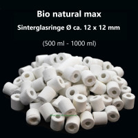 Bio natural max, Aquarium Filter Sinterglasringe Ø12x12mm, 330-660g (ca.500ml-1000ml)