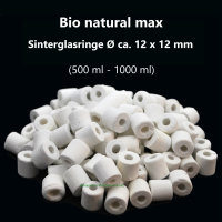 Bio natural max, Aquarium Filter Sinterglasringe Ø12x12mm, 400-800g (ca.500ml-1000ml)