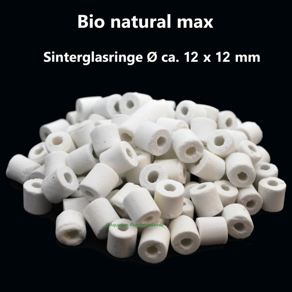 Bio natural max, Aquarium Filter Sinterglasringe Ø12x12mm, 800 g (ca. 1000ml/380 Stk)