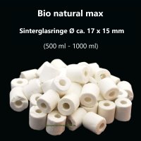 Bio natural max, Aquarium Filter Sinterglasringe Ø17x15 mm, 240-580g (ca.500ml-1000ml)