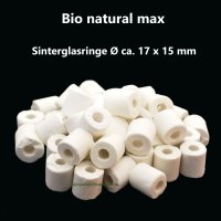 Bio natural max, Aquarium Filter Sinterglasringe Ø 17x15 mm, 290g (ca. 500ml/75 Stk)
