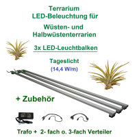 Terrarium LED Beleuchtung Wüsten Halbwüsten 3x Set LED-Leuchtbalken 30 cm-200 cm,