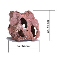 Lochgestein rot, ca. 14x8x16 cm, Naturstein
