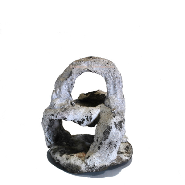 Sandstein-Deko Größe: ca. Ø 10x13 cm, Farbe: Grau, für Aquarium / Terrarium 