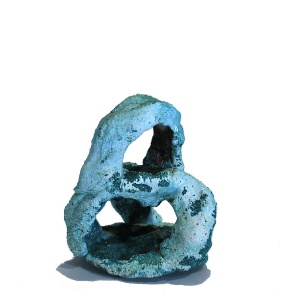 Sandstein-Deko, Größe: ca. Ø 10x13 cm, Farbe: Blau, für Aquarium / Terrarium 