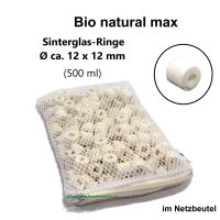 Ø12x12mm Sinterglas Ringe, 500 ml, im Netz- Beutel  (330g/ ca. 210Stk), Aquarium Hochleistungsfiltermaterial  