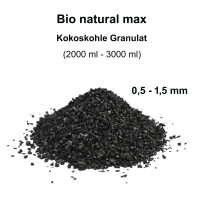 Bio natural max, Aquarium/Teich Filter Kokos-Kohle, 1200-1800g (ca.2000ml-3000ml)
