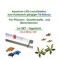 T8 LED Set 1: 450mm Gesellschaft Aquarium Beleuchtung (45cm) 5,9W 649lm