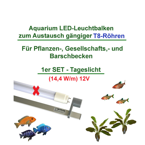 T8 LED Set 1: 600mm Gesellschaft Aquarium Beleuchtung (60cm) 8W 887lm