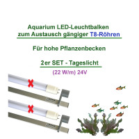 T8 LED Set 2: 438mm Pflanzen Aquarium Beleuchtung (43,8cm) 16,6W 2494lm