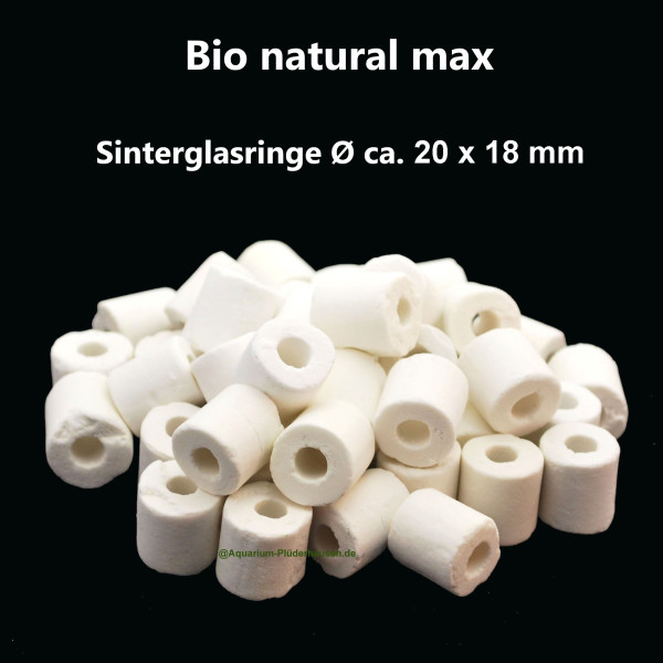 Bio natural max, Aquarium/Teich Filter Sinterglasringe Ø17x15 mm, 2100g (ca. 3000ml/420 Stk)