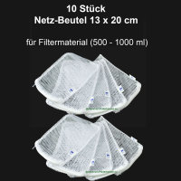 10 Stk Netz-Beutel 500 -1000ml f. Keramik- Ringe u. andere Aquarium-Filtermedien