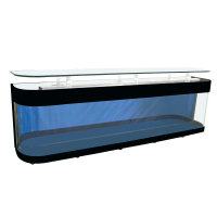 Siteboard Aquarium 200x38x55 cm, mit 1x Biofilter, abgerundete Ecken (schwarz)
