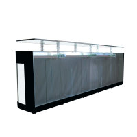 Siteboard Aquarium 200x38x55 cm, mit 1x Biofilter, abgerundete Ecken (schwarz)