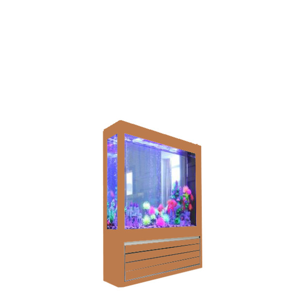 Aquarium 150x38x102+48 cm, Raumteiler-Wandaquarium 1x Biofilter, rechteckig (holz)