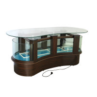 Aquarium 180x80x80 cm, Tischaquarium-Schreibtisch, Filter im Boden, halbrund