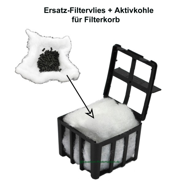Ersatz-Vlies und Aktivkohle für AA-Filterkorb in 20L AA-Aquarien