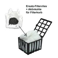 Ersatz-Vlies und Aktivkohle für AA-Filterkorb in 50L/70L AA-Aquarien