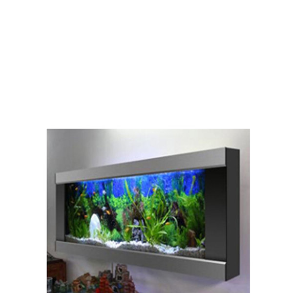 B-Ware!! Aquarium 200x15x60 cm, Wandaquarium-Bilderramenaquarium, 2x Filter (silber/schwarz)
