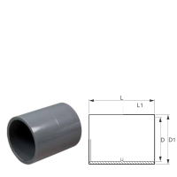 PVC-Klebemuffe-Verbinder 10 bis 110 mm