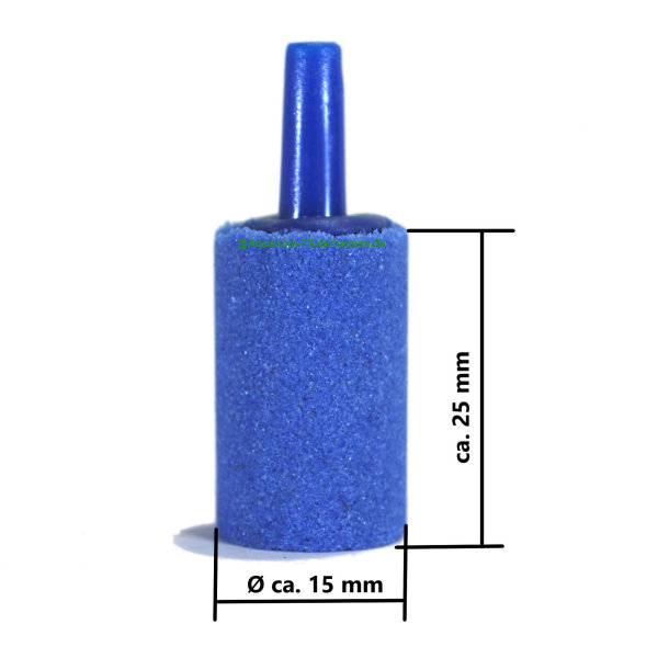 Keramik Luft-Ausströmer feinperlig, Ø 15 mm x 25 mm, blau  VE: 1