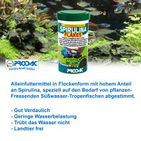SPIRULINA FLAKES - spez. pflanzenfr. Süß- wasser Zierfische, 250 ml / 50 g