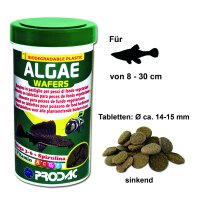 ALGAE WAFERS - Wels Tabs +Holz+Spirulina, für alle pflanzenfressenden Bodenfische, 250 ml / 125 g